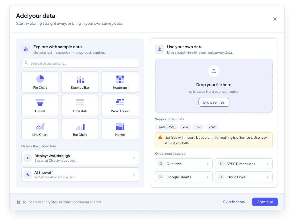 The redesigned upload step